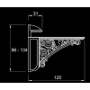 WSPORNIK Półki Uchwyt Podpórka BAROCCO 125x77 mm 40kg STARA STAL