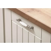 UCHWYT Meblowy FLORA Ceramiczny 112x18 Stara Stal Biały L-96 mm