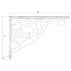 WSPORNIK Półki Uchwyt Podpórka NEOCLASSICO 200x142 mm 50kg PODRAPANE ŻELAZO