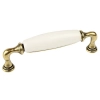 UCHWYT Meblowy DECORA Ceramiczny 146x24 Klasyczny Stare Złoto Biały L-128