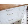 UCHWYT Meblowy DECORA Ceramiczny 146x24 Klasyczny Stara Stal Biały L-128