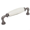 UCHWYT Meblowy DECORA Ceramiczny 146x24 Klasyczny Stara Stal Biały L-128