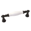 UCHWYT Meblowy FLORA Ceramiczny 112x18 Czarny Mat Biały L-96 mm