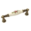 UCHWYT Meblowy FLORA Ceramiczny 112x18 Zdobiony Stary Mosiądz Kwiaty L-96