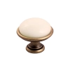 GAŁKA Meblowa Ceramiczna 35 mm BRANDO Rączka Uchwyt STARY MOSIĄDZ + Kremowy