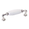 UCHWYT Meblowy DECORA Ceramiczny 112x22 Rączka Nikiel Połysk Biały L-96 mm
