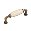 UCHWYT Meblowy DECORA Ceramiczny 112x22 Stary Mosiądz Kremowy L-96 mm