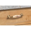 UCHWYT Meblowy FLORA Ceramiczny 112x18 Zdobiony Stary Mosiądz Kwiaty L-96