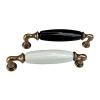 UCHWYT Meblowy DECORA Ceramiczny 146x24 Retro Stara Miedź Czarny L-128