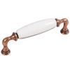 UCHWYT Meblowy DECORA Ceramiczny 146x24 Klasyczny Stara Miedź Biały L-128