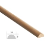 Listwa Drewniana Bukowa Półwałek 10x6mm 1200mm Ozdobna Meble Dekoracja 0602