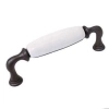 UCHWYT Meblowy DECORA Ceramiczny 146x24 Klasyczny Grafit Biały L-128