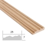 Listwa Drewniana Bukowa Ryflowana 25x7mm 1200mm Meble Dekoracja 0616