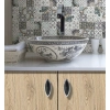 GAŁKA Meblowa Ceramiczna 69x25 Cosmopolitan Rączka CHROM + Czarny