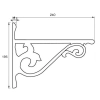 WSPORNIK Półki Uchwyt Podpórka COTTAGE 240x195 mm 70kg EFEKT STALI KUTEJ