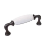 UCHWYT Meblowy DECORA Ceramiczny 112x22 Rączka Grafit Biały L-96 mm