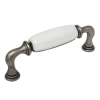 UCHWYT Meblowy DECORA Ceramiczny 112x22 Rączka Stara Stal Biały L-96 mm