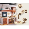 UCHWYT Meblowy DECORA Ceramiczny 112x22 Zdobiony Stary Mosiądz Kwiaty L-96