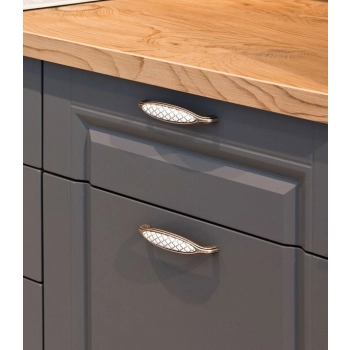 UCHWYT Meblowy Ceramiczny 144x27 COSMOPOLITAN Klasyczny Stare Srebro L-128