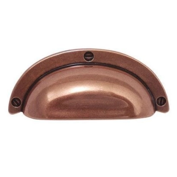 UCHWYT Meblowy MUSZELKA Duża 95x38 Rączka Stara MIEDŹ L-64 mm
