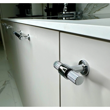 UCHWYT Meblowy 60x36 mm T-BAR Rączka Gałka Ritmo Art Deco Ryflowana CHROM