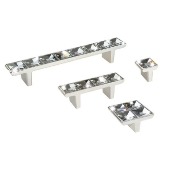 UCHWYT Meblowy 111x30 Ozdobny Kryształ SWAROVSKI Luxus Nikiel Połysk L-64