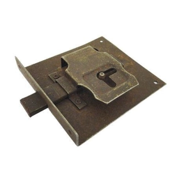 ZAMEK Meblowy na Klucz 45 mm Pół Wpuszczany Stare Żelazo Retro Antyk PRAWY