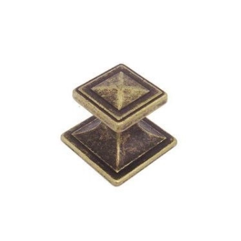 GAŁKA Meblowa 27x27 Rączka COSIMO Uchwyt Szafki Kwadratowy Stary Mosiądz