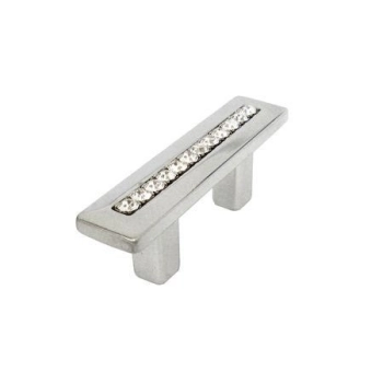 UCHWYT Meblowy 63x15 mm ESEDRA Designerski SZKŁO Kryształowe L-32 CHROM