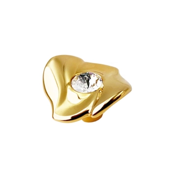 GAŁKA Meblowa 37 mm AMELIE Kryształ SWAROVSKI Uchwyt Natura Jungle ZŁOTY