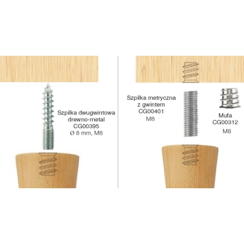 NOGA DREWNIANA DO MEBLI, Z REGULACJĄ – WY01017