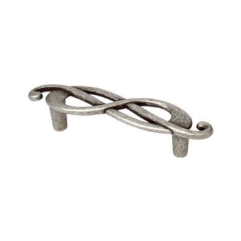 UCHWYT Meblowy SAVOY 140x33 mm Dekoracyjny Stare Srebro L-96 mm PRAWY