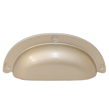 UCHWYT Meblowy MUSZELKA Duża 95x38 Rączka KREMOWA Golden Shadow L-64 mm