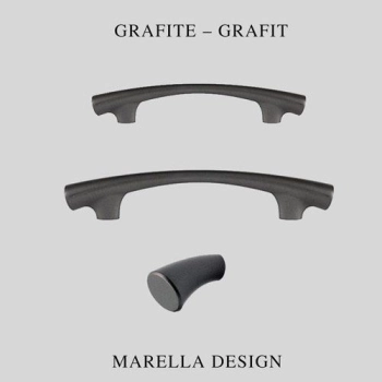 UCHWYT Meblowy 185x19 ARCO Reling Rączka Szafki Szuflad CZARNY Grafit L-128