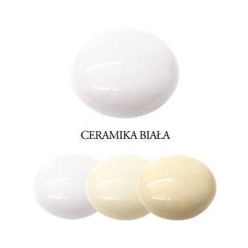 GAŁKA Meblowa Ceramiczna 40 mm BRANDO Rączka Uchwyt NIKIEL Połysk + BIAŁY