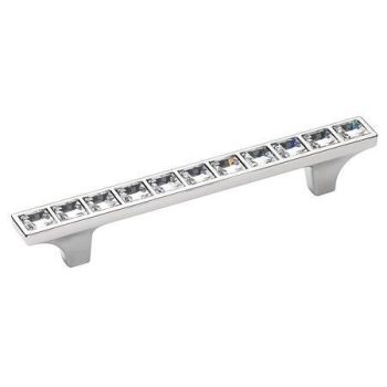UCHWYT Meblowy 136x14 Ozdobny Kryształ SWAROVSKI Nikiel Połysk L-96 mm