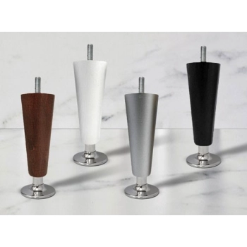 NÓŻKA Meblowa 160 mm Wkręcana Drewniana z Metalowym Zakończeniem CHROM