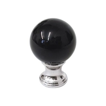 GAŁKA Meblowa Kula 30 mm Szkło Kryształ Murano MOSIĄDZ CHROM + Czarny