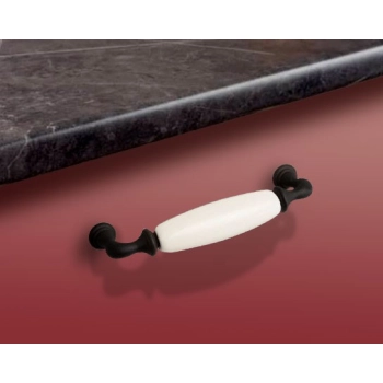 UCHWYT Meblowy DECORA Ceramiczny 146x24 Klasyczny Grafit Biały L-128