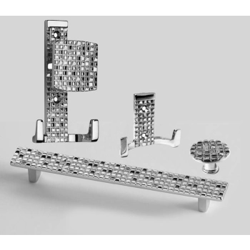 GAŁKA Meblowa fi 30 mm MOSAICO Retro Mozajka Wzorek Uchwyt CHROM Połysk