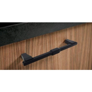 UCHWYT Meblowy 154x11 Relingowy LITTERA Designerski CZARNY MAT L-128 mm