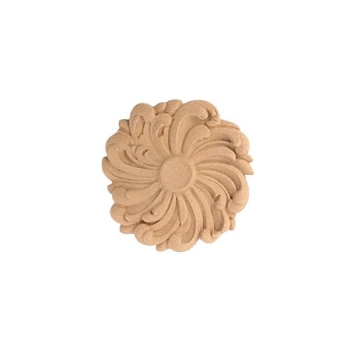 DEKOR fi 75 mm Okrągła Rozeta Ornament Ozdobny Rośliny Pyłu Drzewnego DIY