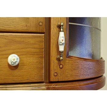 GAŁKA Meblowa Ceramiczna 30 mm MARCO Rączka Uchwyt Stary Mosiądz + Kwiaty