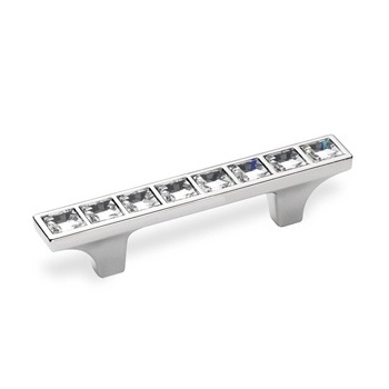 UCHWYT Meblowy 98x14 Ozdobny Kryształ SWAROVSKI Nikiel Połysk L-64 mm