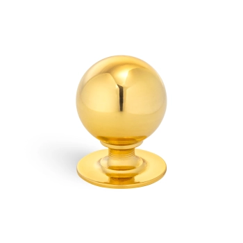 GAŁKA Meblowa 32 mm MOSIĄDZ Kula Rączka Solea Uchwyt Szafki ZŁOTY Połysk
