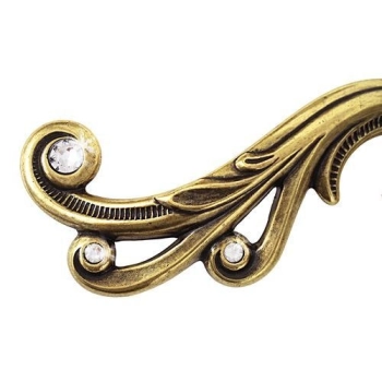 UCHWYT Meblowy JOLIE 160x 63 SWAROVSKI Retro Rączka Stare Złoto L-128 PRAWY