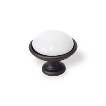 GAŁKA Meblowa Ceramiczna 40 mm BRANDO Rączka Uchwyt Ciemny GRAFIT + BIAŁY