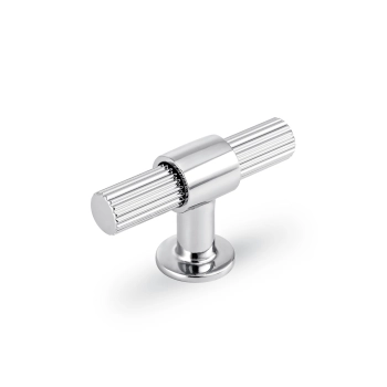 UCHWYT Meblowy 60x36 mm T-BAR Rączka Gałka Ritmo Art Deco Ryflowana CHROM