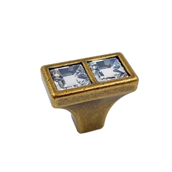 GAŁKA Meblowa 27x15 ELITE SWAROVSKI Rączka Uchwyt Szafki Stare Złoto