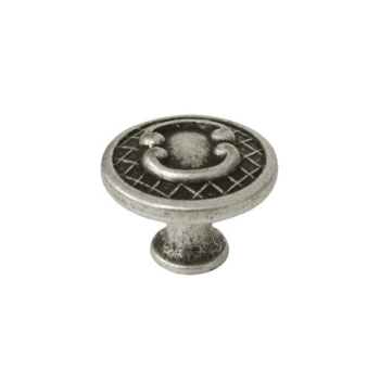 GAŁKA Meblowa 30 mm Zdobiona Uchwyt Szafki Retro Antyk Vintage STARE SREBRO